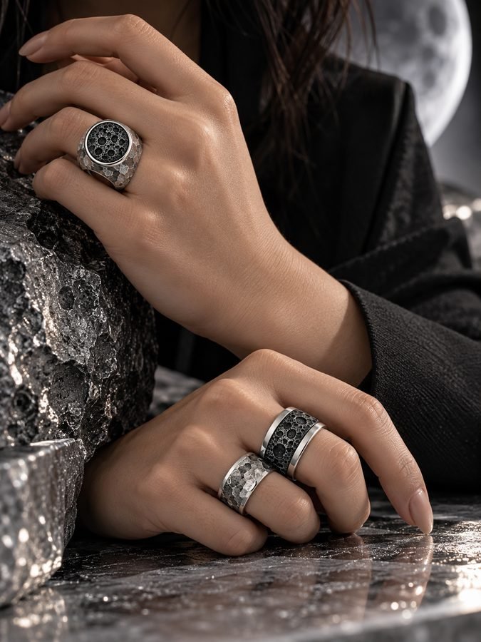 Venus Edit signet and band rings